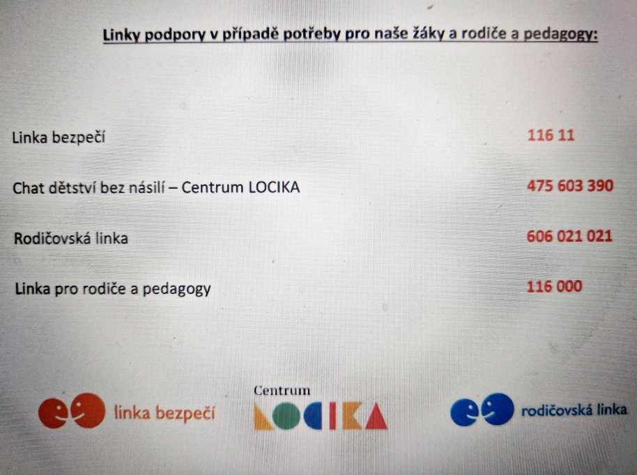 Linky podpory pro žáky, rodiče a pedagogy